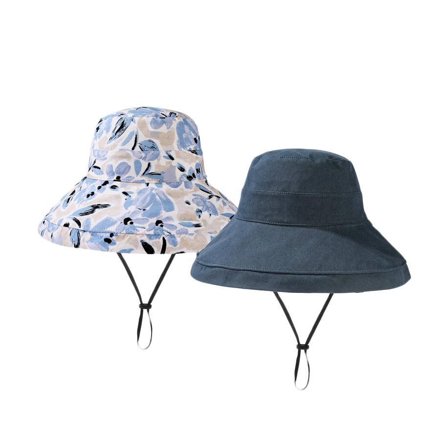 Двусторонняя рыбацкая шляпа, женская весенне-летняя шляпа от солнца с принтом тёмно-синий