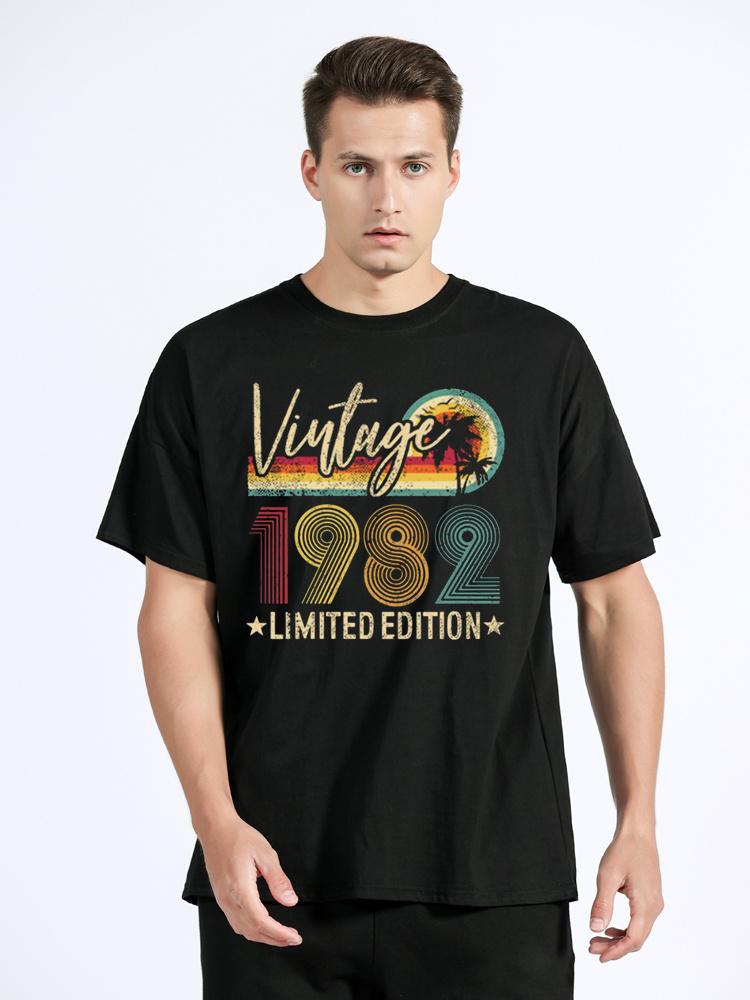 Vintage 1982 Limited Edition Print Men T Shirt Short Graphic Women Ladies T-Shirt Tops Funny Summer Cotton Tees