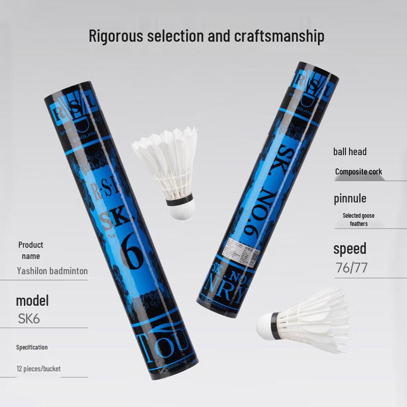 

RSL Goose Feather Badminton Shuttlecocks 12 Pcs