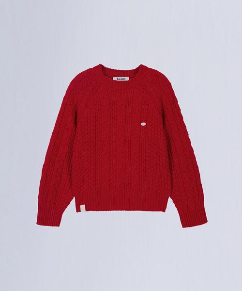 HAINT Standard Fit Cable Knit_Red