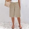 QICED Women's Fashion Casual Solid Color Print Pants & Capris
