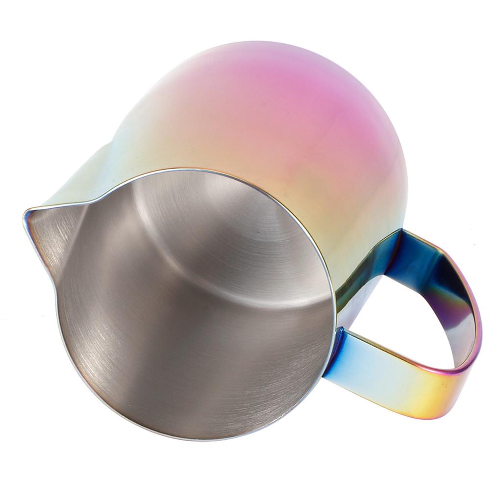 Coffee Cup 304 Stainless Steel Milk Frothing Pitcher Mug with Handle for Latte ArtColorful Purple 600ml