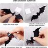 Halloween Themed 3D Stereoscopic Bat Party Scene Decoration Horror Window Stickers Halloween Home Decoration