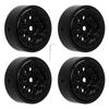 4Pcs 1.0 Inch Wheel Hub 9 Round Hole Aluminum Alloy Hub for FMS FCX24 1 24 Remote Control Climbing Car Black