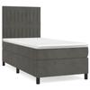 3143122 vidaXL Lit à sommier tapissier et matelas Gris foncé 90x200 cm Velours