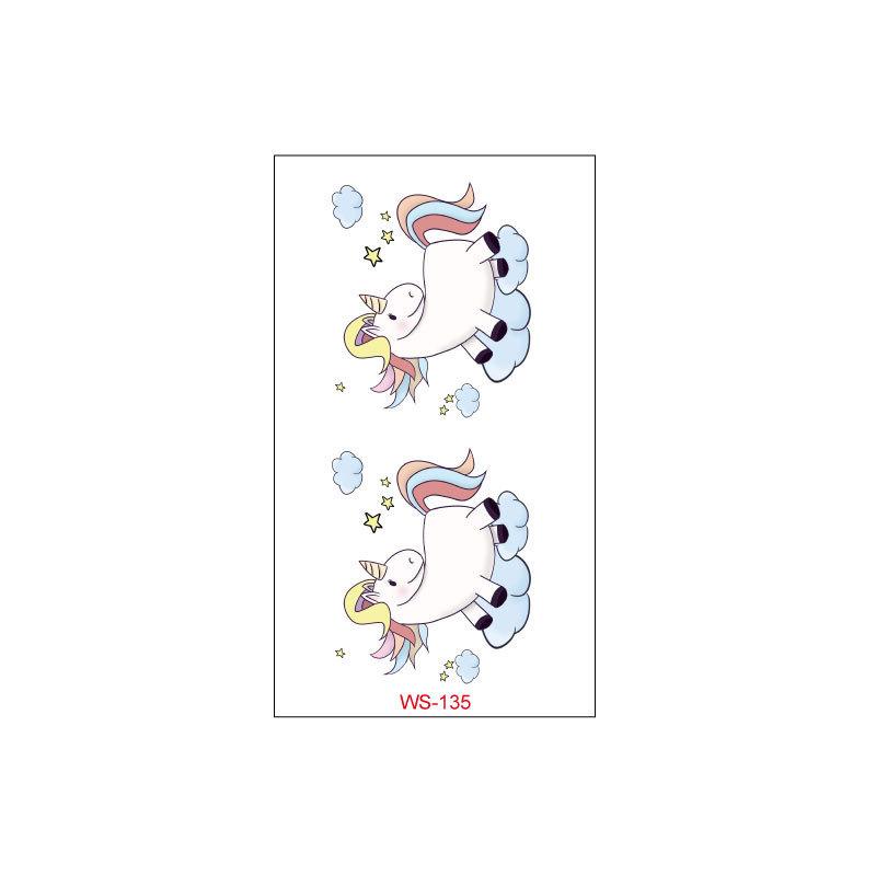 Cross Border Children's Cartoon Unicorn Tattoo Sticker Waterproof Long-lasting Fun Cute Sweat Resistant