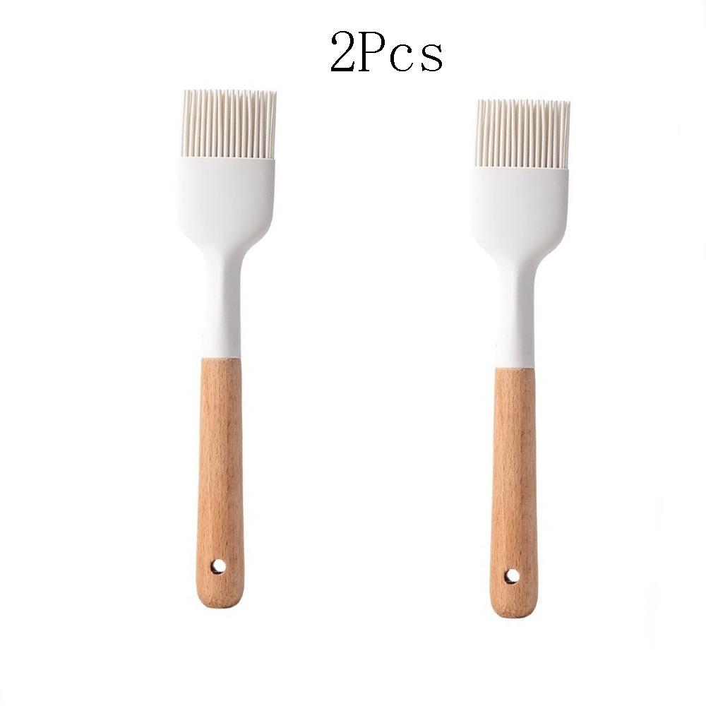 

2 шт. Силиконовая кисть для масла Белая Пищевые кисти Практичная кисть для смазывания Готовка Выпечка Гриль White-2Pcs белый