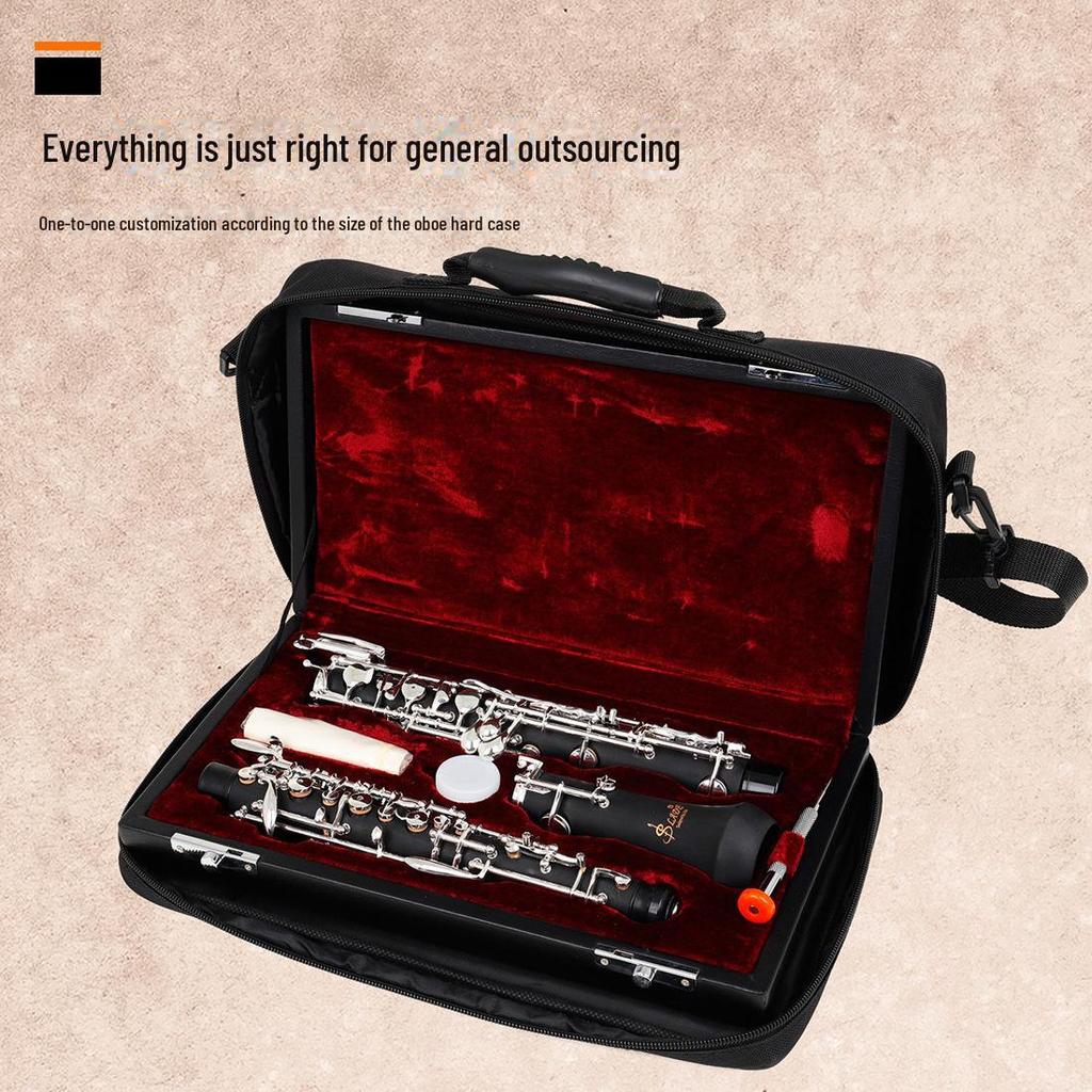 Schwarze wasserdichte Oxford-Umhängetasche und Handtasche für Oboe – tragbarer Instrumentenkoffer
