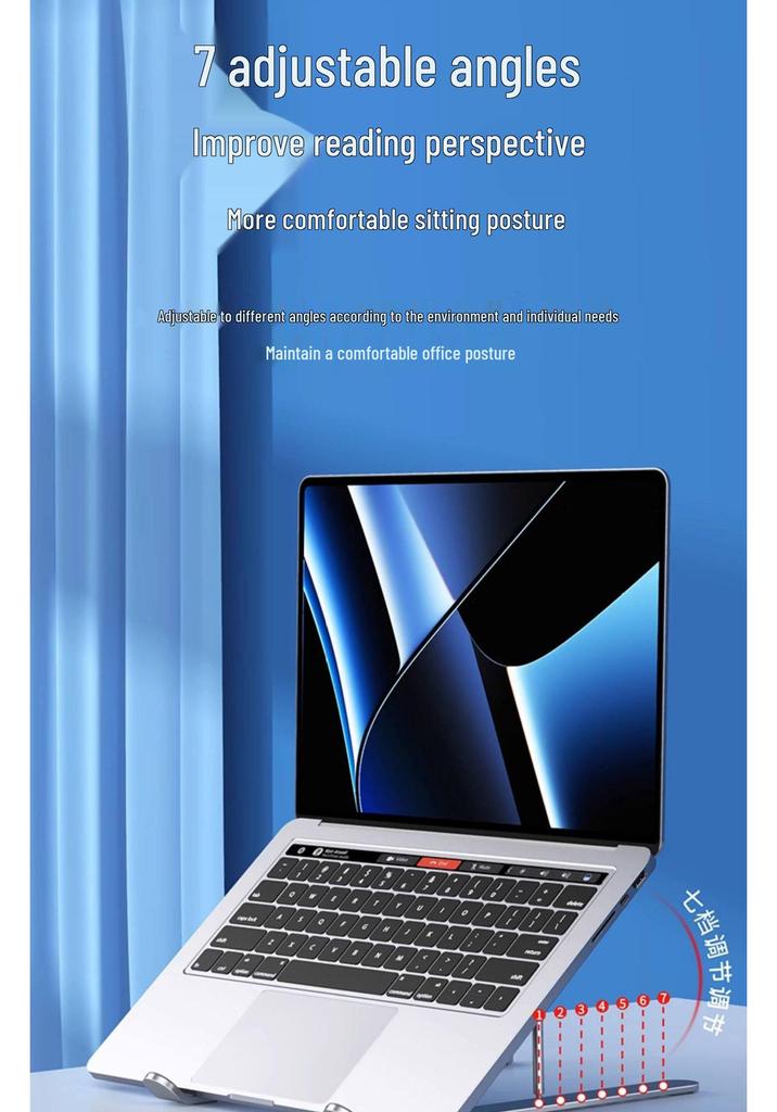 Portable Aluminum Laptop Stand: Foldable, Adjustable Height, Stable Support with Heat Dissipation
