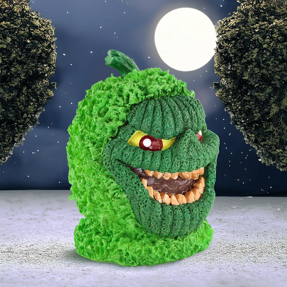 Halloween Green Pumpkin Monster Decorations, Funny Atmosphere Skull Head Decoration Decorations