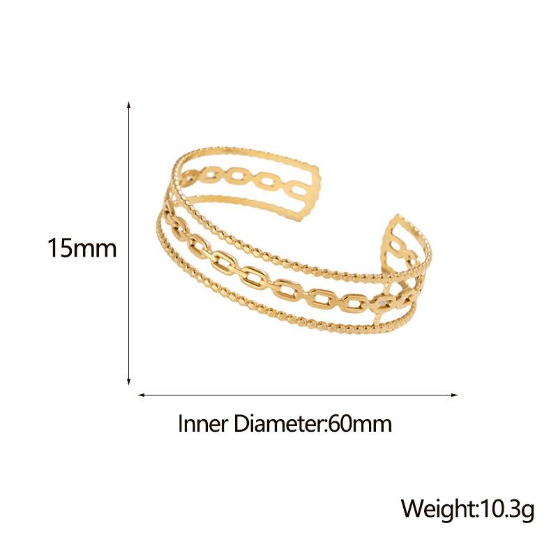 Hypoallergenic Waterproof Minimalist Geometric Chain Open Bracelet Women's Simple Personality Exquisite C-shaped Stainless