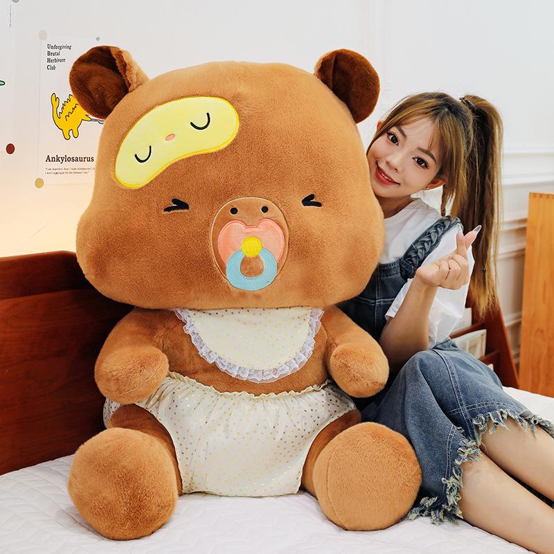 Bottle Bear Plush Toy Doll New Cute Cute Cute Bear Doll Throw Pillow for Children's Birthday Gift