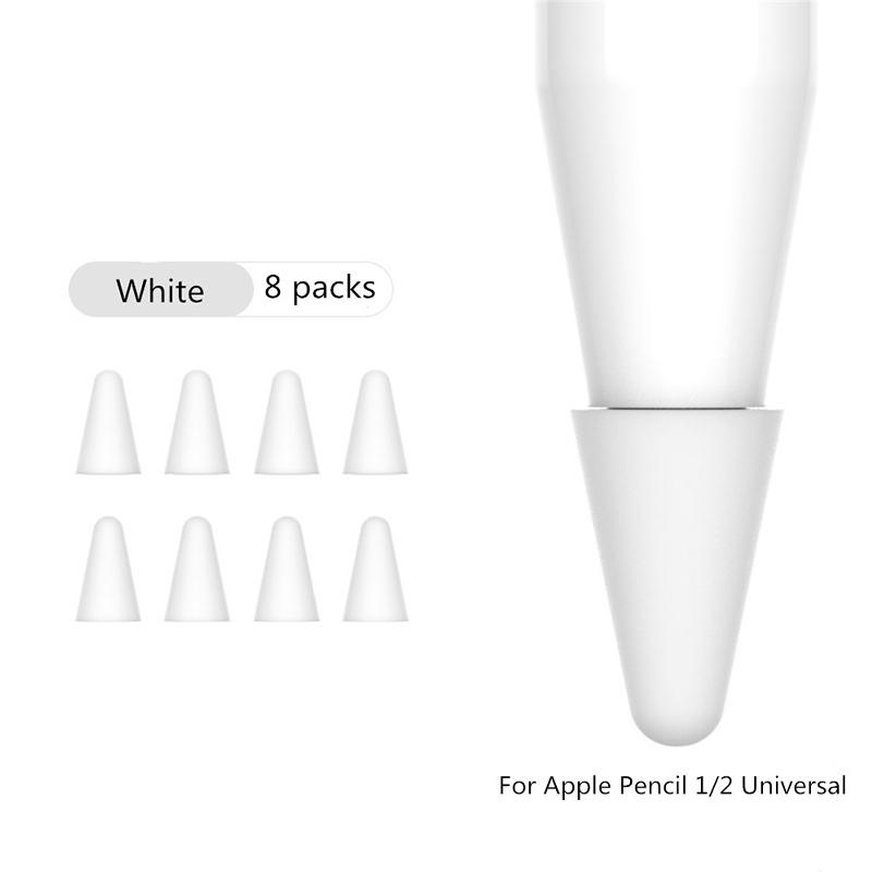 8pcs Soft Silicone Replacement Tip Case For Apple Pencil Touch Screen Stylus Pen Case Nib Protective Cover For Apple Pencil 1 2