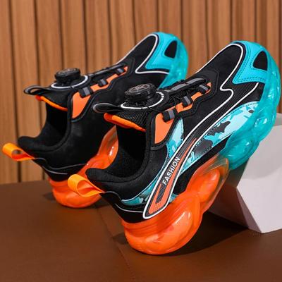 Children's Sports Shoes Lightweight Flat Fashion Casual Shoes Outdoor Non-slip Rotating Buckle Running Shoes for Kids Sneakers