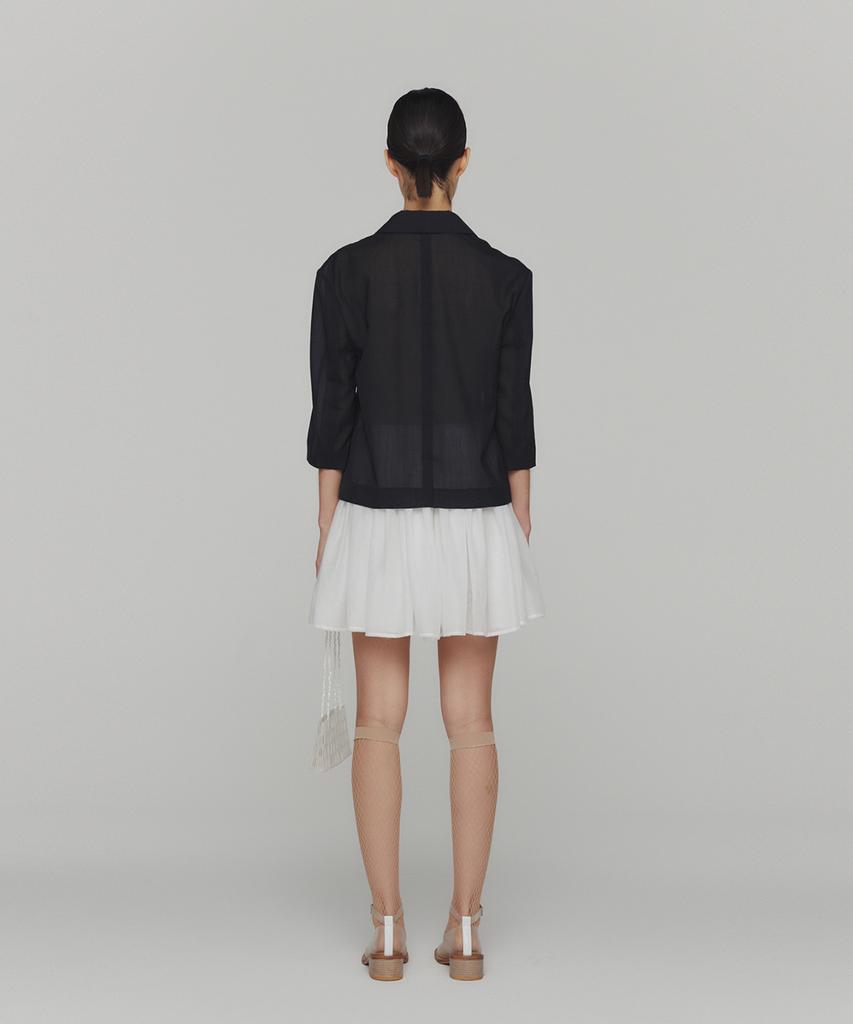Amomento Cotton Shirring Banding Skorts_White