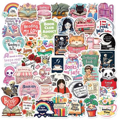 50 Novas Fotos e Textos Fofos em Estilo Grafiti Combinados com Autocolantes Livros de Texto Animais Apaixonar-se por Ler Autocolantes Decorativos para Crianças