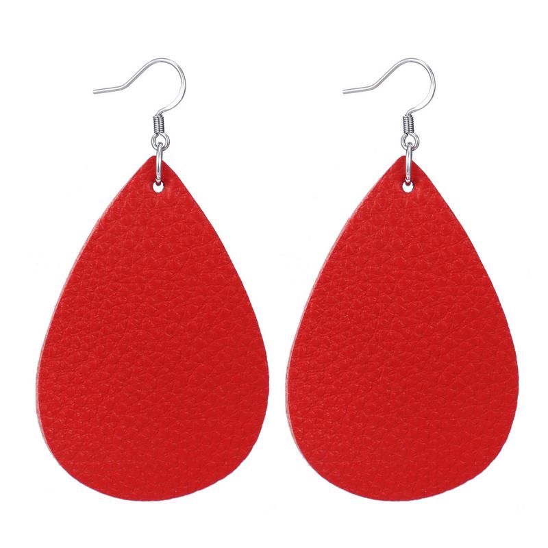 Fashion 29 Colors Teardrop Leather Earrings Lightweight Drop Earings Zircon Antique Dangle Earrings For Women Gifts Wholesale