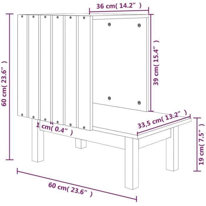 822453 vidaXL Maison pour chat Blanc 60x36x60 cm Bois de pin massif