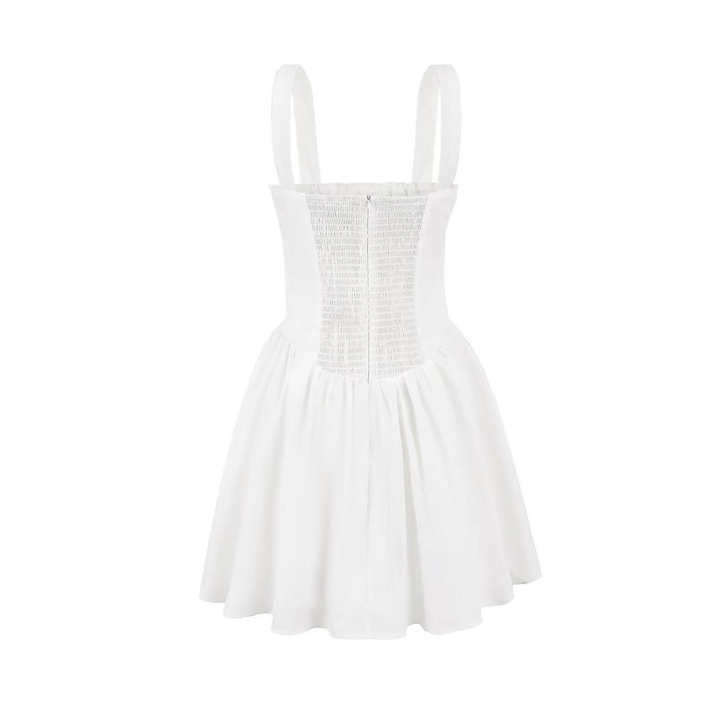 Robe à bretelles spaghetti imprimée style européen et américain pour femmes printemps 2025, moulante à la taille