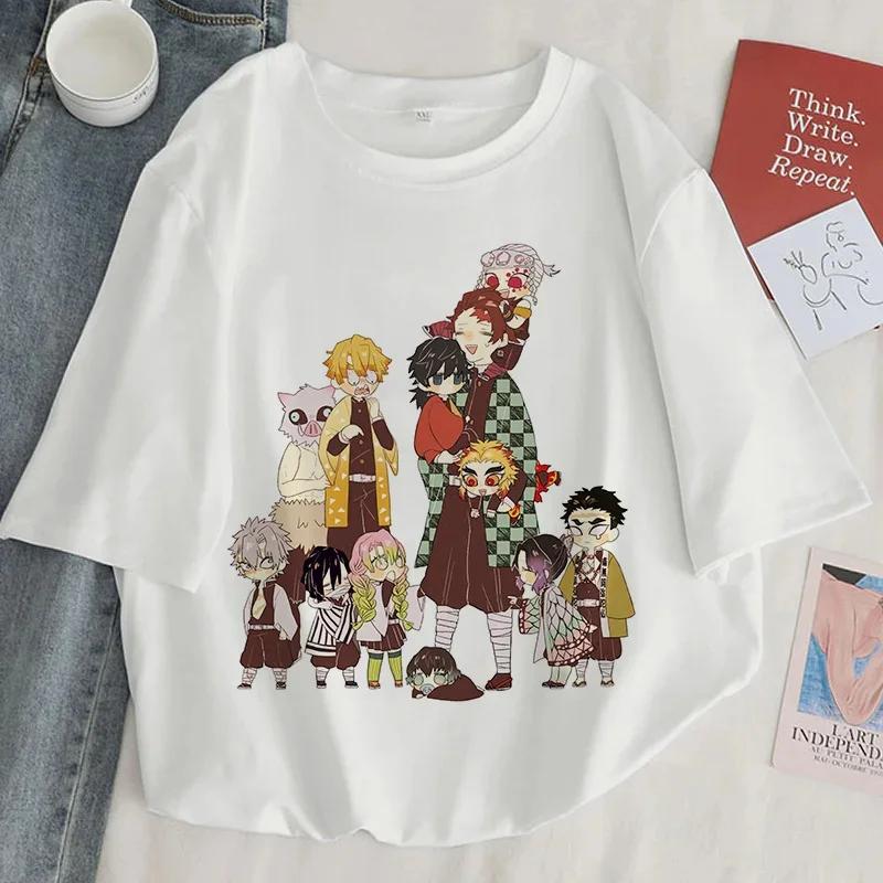 Demon Slayer Printed T-Shirt Harajuku Women's Aesthetic Top T-Shirt Japanese Casual Anime Ullzang Women's T-Shirt Summer T-Shirt