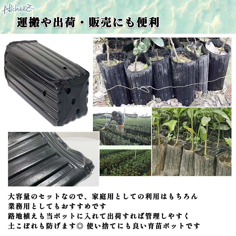 Nicheez Sämling Vinyl Groß für Anzucht von Topf, Lang, Tief, Topf, Pflanzgefäß, Quadratisch, Kunststoff, Fassungsvermögen, (Satz 20)