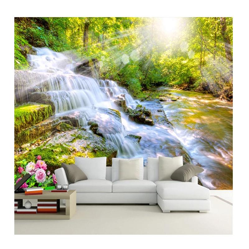 3D Wall Mural Waterfall Mountain Forest Scenery Wallpaper Living Room TV Sofa Study Home Decor Mural