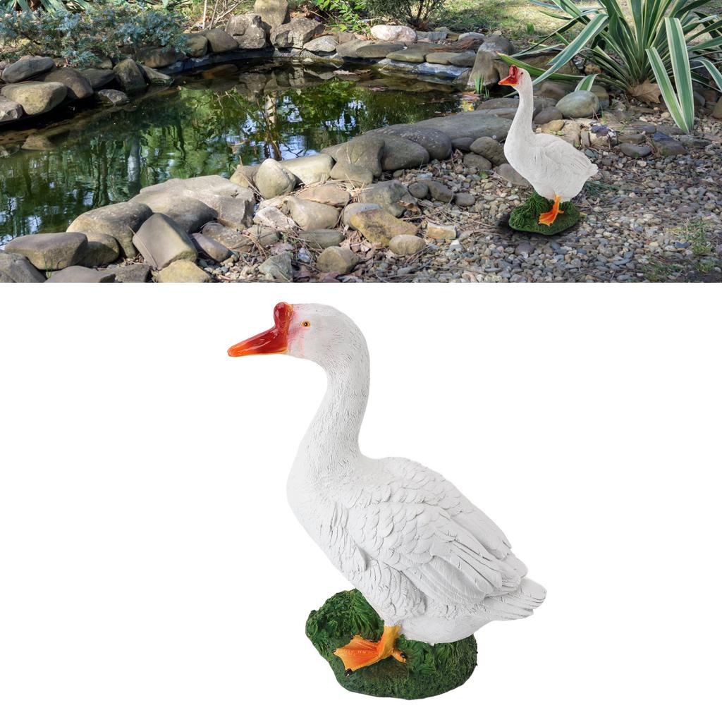 Gans Statue Bauernhof Tier Figur Harz Gans Skulptur Garten Ornament für Außen Hinterhof Terrasse Rasen Dekoration