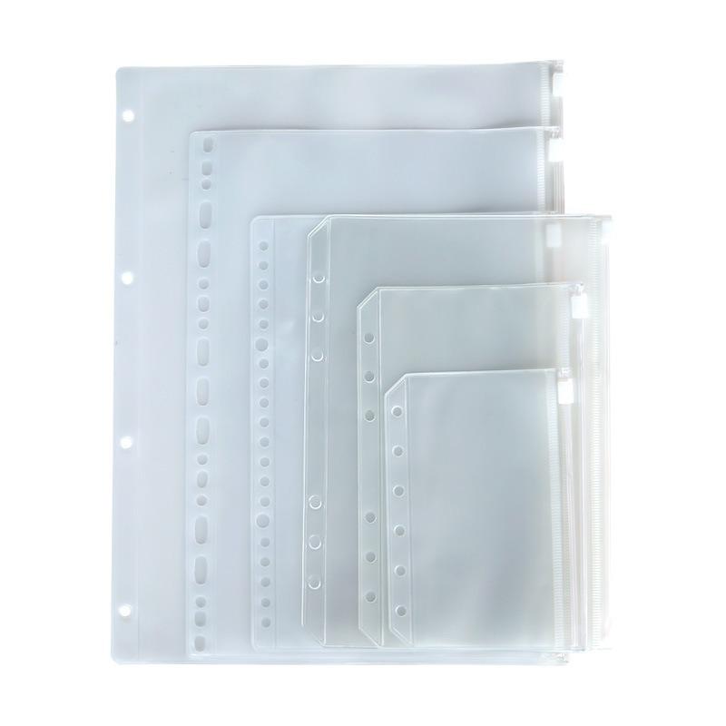 Pastas com Bolsos PVC A4 A5 A6 A7 Pastas com Fecho de Zíper Pastas Transparentes Pasta para Caderno Bolsa Impermeável Sacos para Documentos Bolsa para Documentos