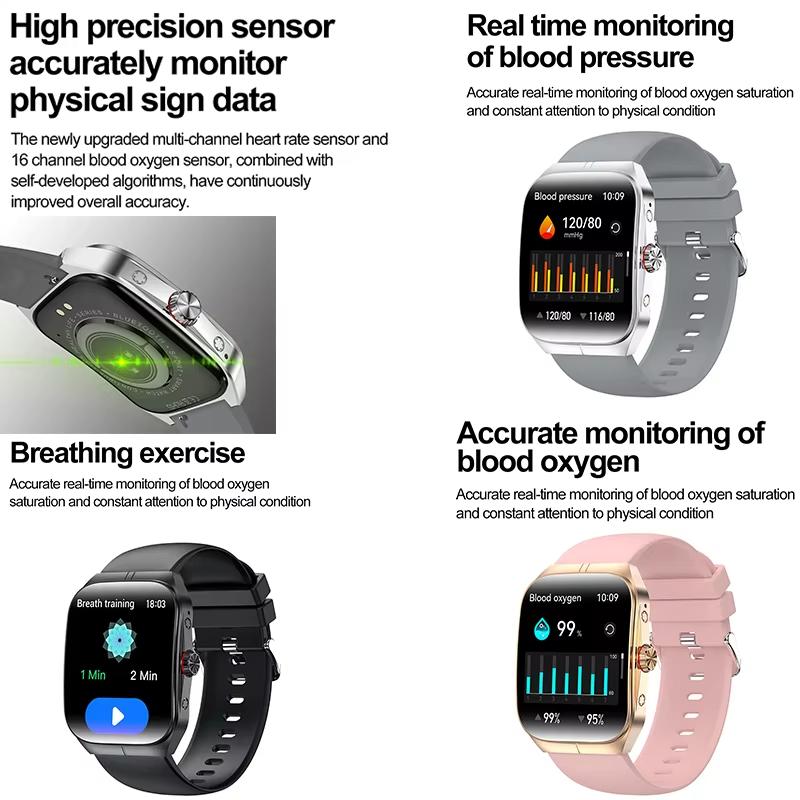 2025 New 1.95 Inch Ultra HD Smart Watch Men GPS Tracking Bluetooth Call NFC Heart Rate Sports Fitness Women Smart Watch for OPPO