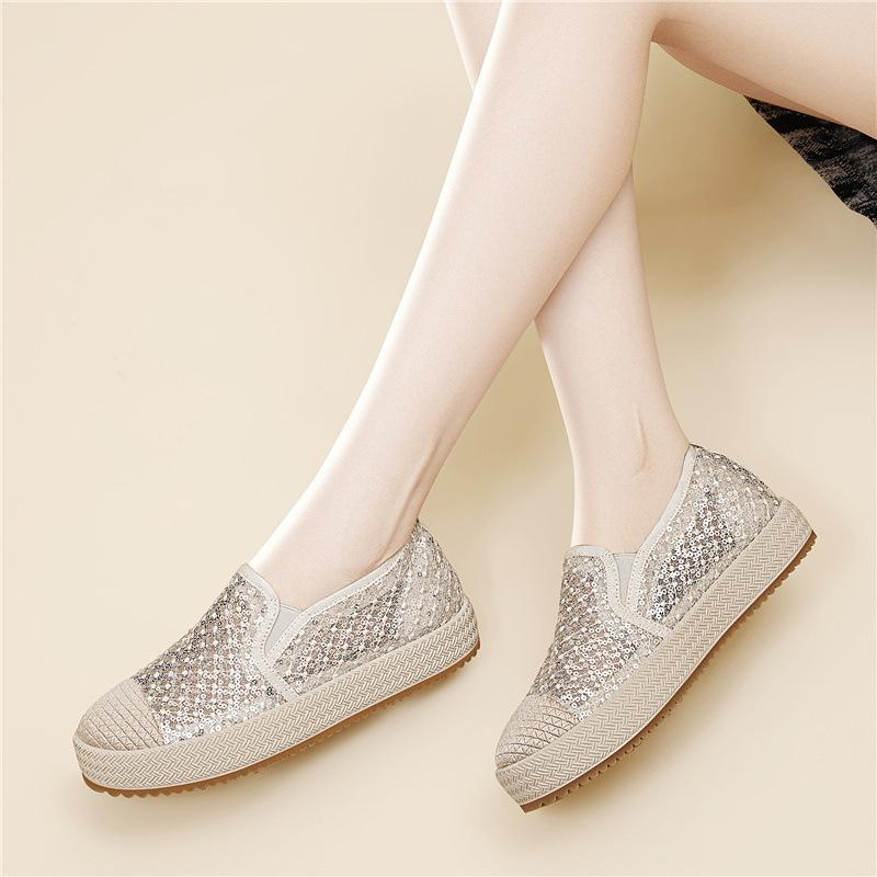 Not tired feet fisherman shoes women's fashion mesh new one-pedal lazy thick-soled small fragrant wind shallow mouth casual women's single shoes