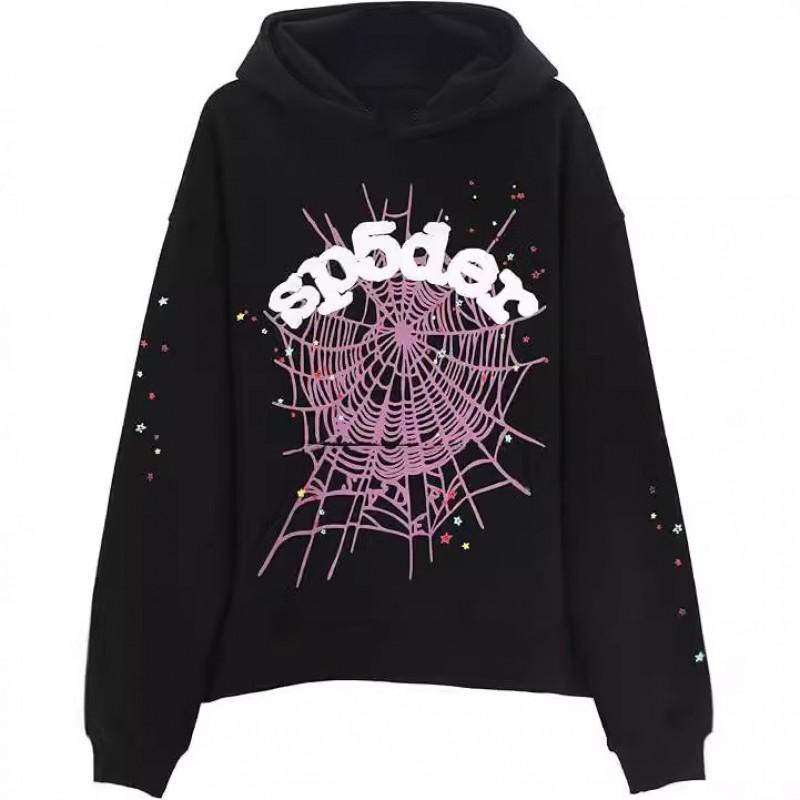 Spider Web Print Hooded Sweatshirt Unisex Oversized Streetwear Pullover 2025