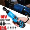 18V  3/8" 100N.m 18V Electric Wrench Rechargeable Scaffolding Right Angle Wrench with 2 Battery Charger Power Tool Cordless Ratchet