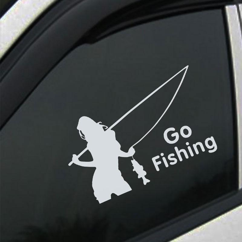 Metvi Sticker Pretty Girl GO FISHING Car Sticker Waterproof Vinyl Stickers Hobbies Auto Products