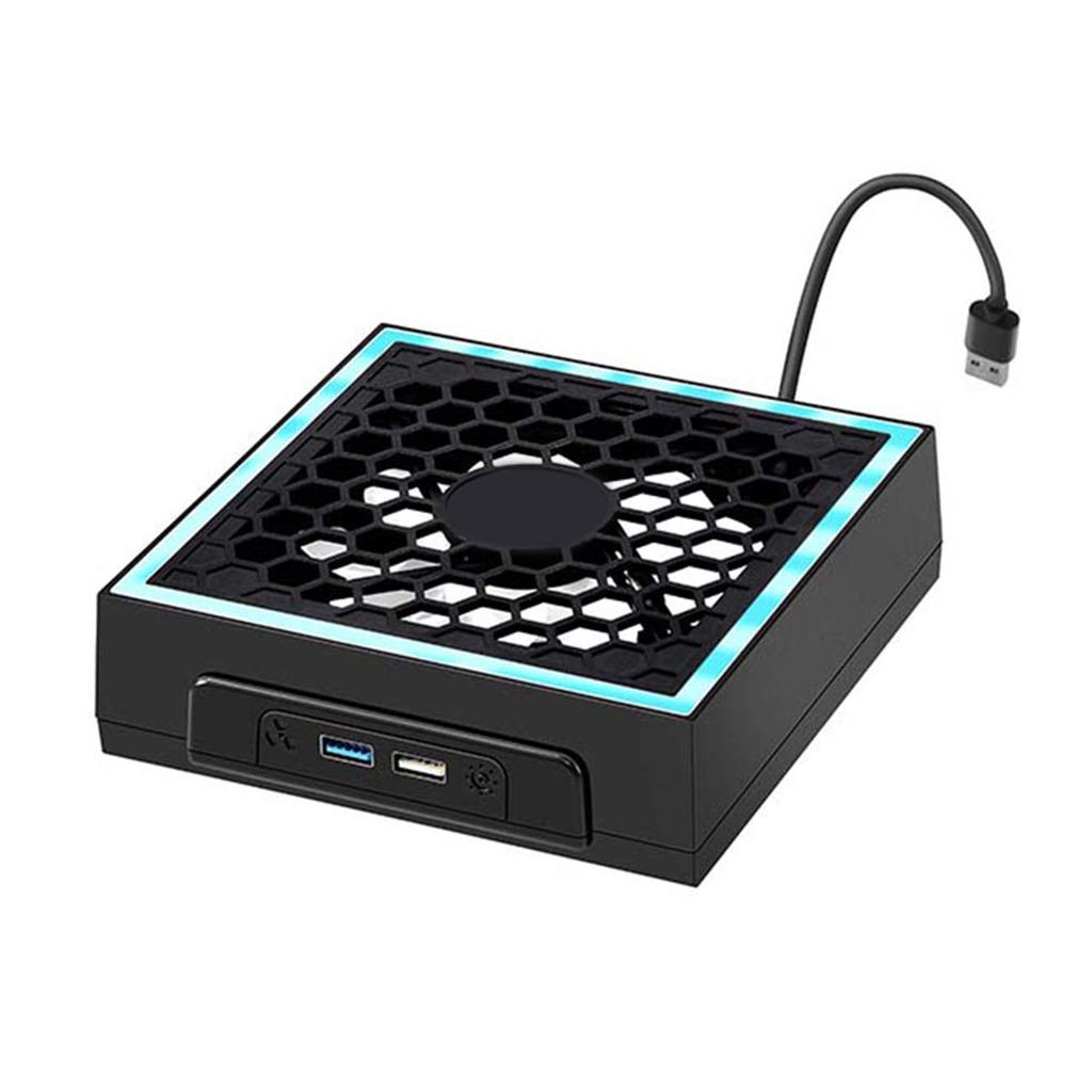 Kjølevifte for XB-serien X med RGB-lyslist, justerbar konsollkjøler i 3 nivåer, 1600/1800/2000 o/min med USB-port