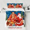 3pcs Santa Claus Reindeer Red Printed Coreless Bedding Set, Soft and Comfortable, Multi Size Dormitory Bedroom, Machine Washable