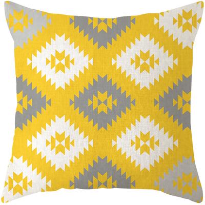 Nordic Yellow Gray Geometric Pillow Cover Home Decorative Pillows Geometry Deer Linen Pillow Case Cushion Cover Cojines Almofada