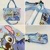 Stylish Canvas Shoulder Bag With Cartoon Design, Blue Color, Medium Size, 3021cm