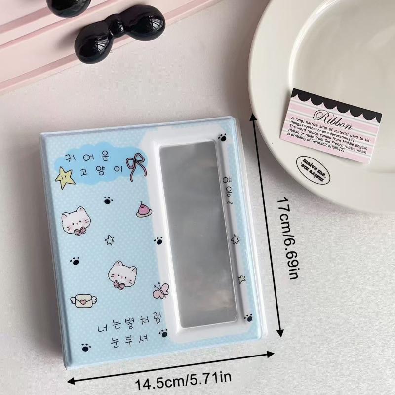 Cartoon Four Grid 4 Cuts Album Photo Card Collection Book For 40 Pcs 2X6 Inch Photo Strips Bookmark 20 Pcs 4X6 4R Photo Holder