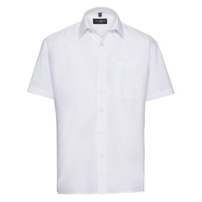 Mens Poplin Easy-Care Short-Sleeved Shirt