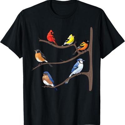 Birds On A Branch Birding Bird Watching Birder Watcher T Shirt