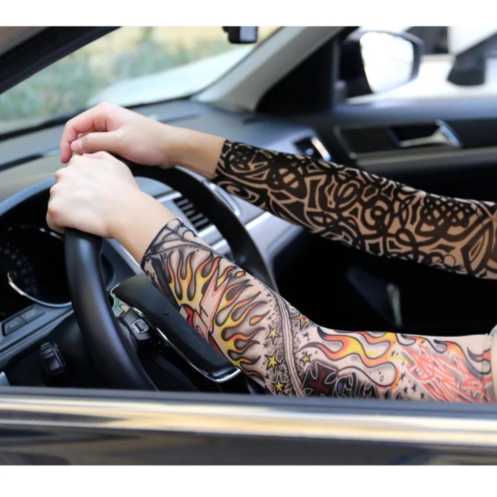 6 PCS Tattoo Sleeve for Men Women Anti-Sunburn Sleeve Elastic Outdoor Nightclub Cycling Arm Cover Party Cycling Tattoo Sleeve