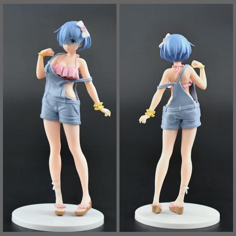 22CM Re:Zero Starting Life In Another World Rem Uniform Figure Anime Statue Desktop Ornament PC Case Decor Collectible Model Toy