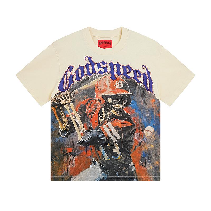 25FW European and American trendy brand G. D skull band summer new rock men's and women's loose short-sleeved T-shirt casual tee
