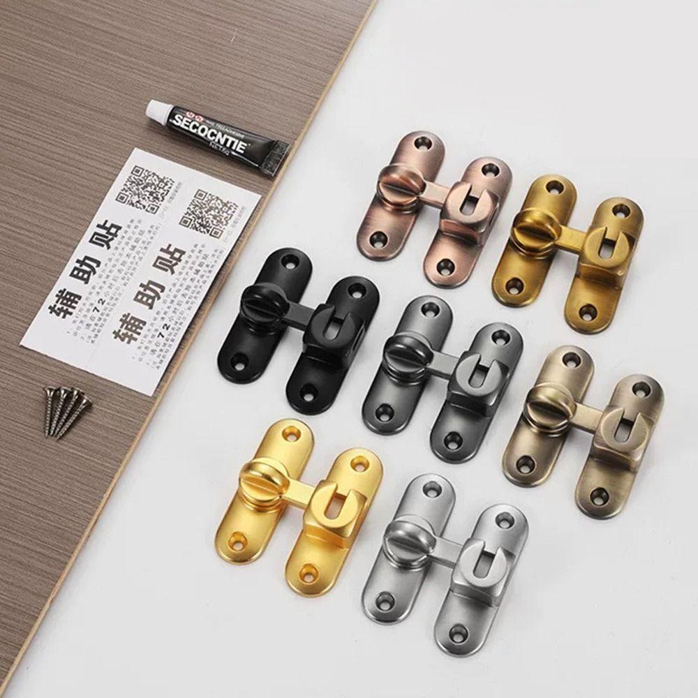 NEW Home Security Door Latch Lock Zinc Alloy Rustproof Security Lock Drill Free Anti-theft Buckle Home Accessories