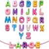 26PCS Colored DIY Craft Beads Transparent Name Bracelet Beads  Friendship Jewelry Gift