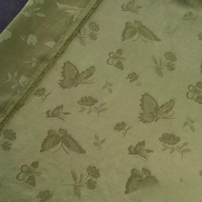 50x148cm Bawełniano-lniana tkanina żakardowa w motyle do szycia DIY sukienki, koszuli, spódnicy, spodni, odzieży, vintage letnia tkanina