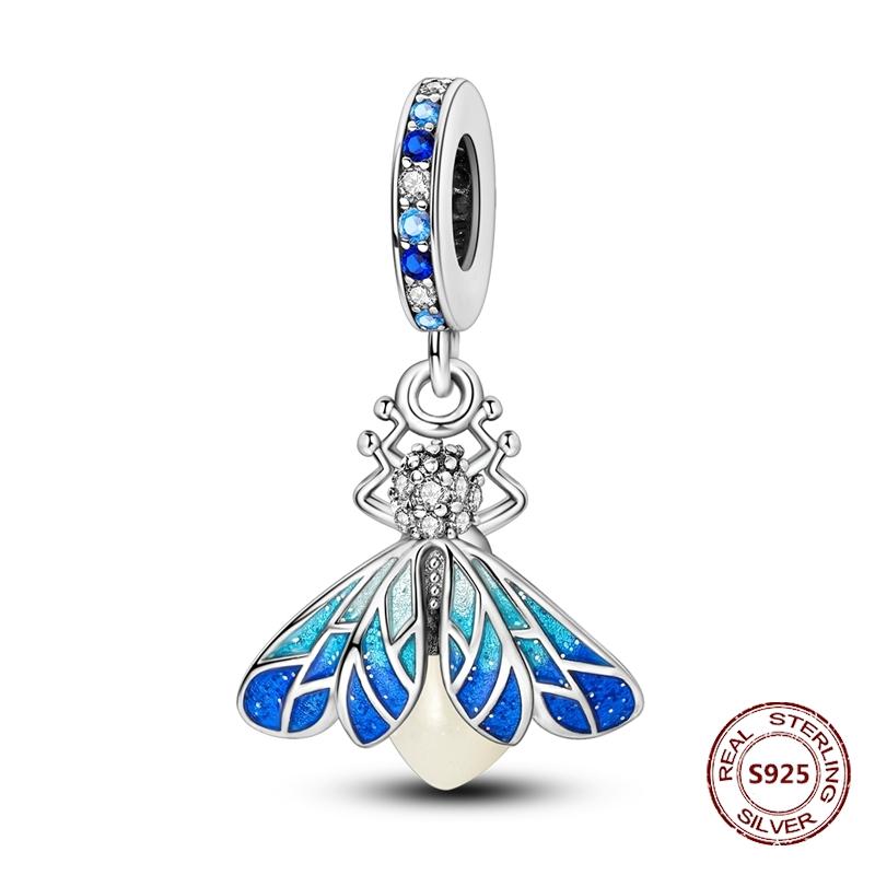 Copper Luminous Fireflyzircon Colorful Butterfly Sunflower Cat Dog Charms Beads Fit Diy Bracelets Jewelry Gift