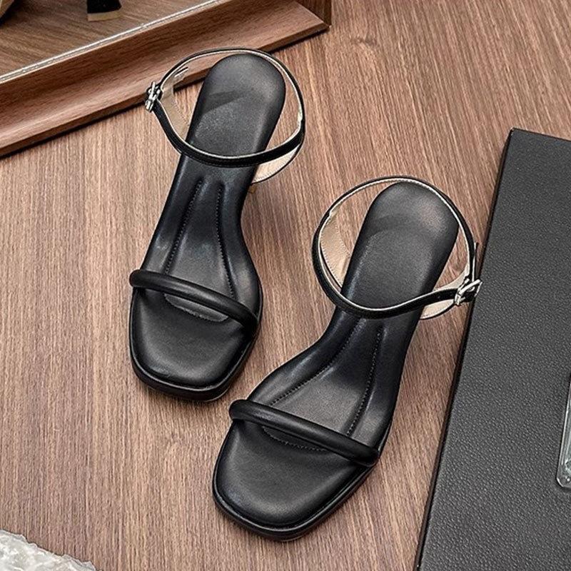 2025 Summer Fashionable Women's Shoes Soft Thick Sole Ankle Strap High Heel Waterproof Platform Shoes for Women Chaussures Femme