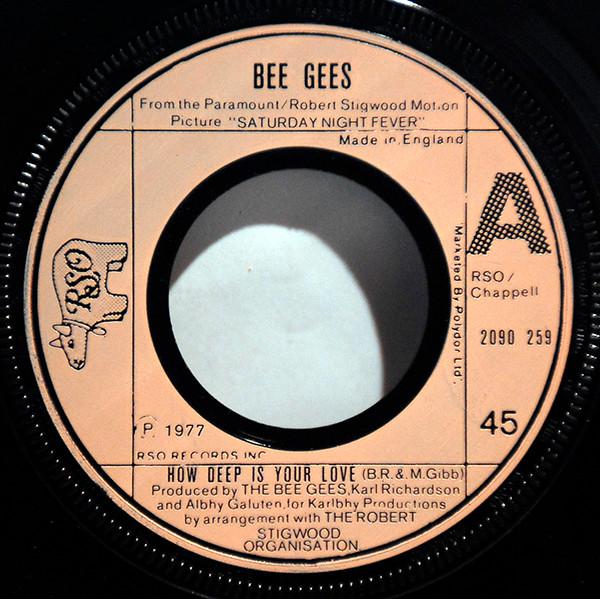 

7-дюймовая пластинка BEE GEES How Deep Is Your Love 2090259 RSO 1977 UK Поп Б/у