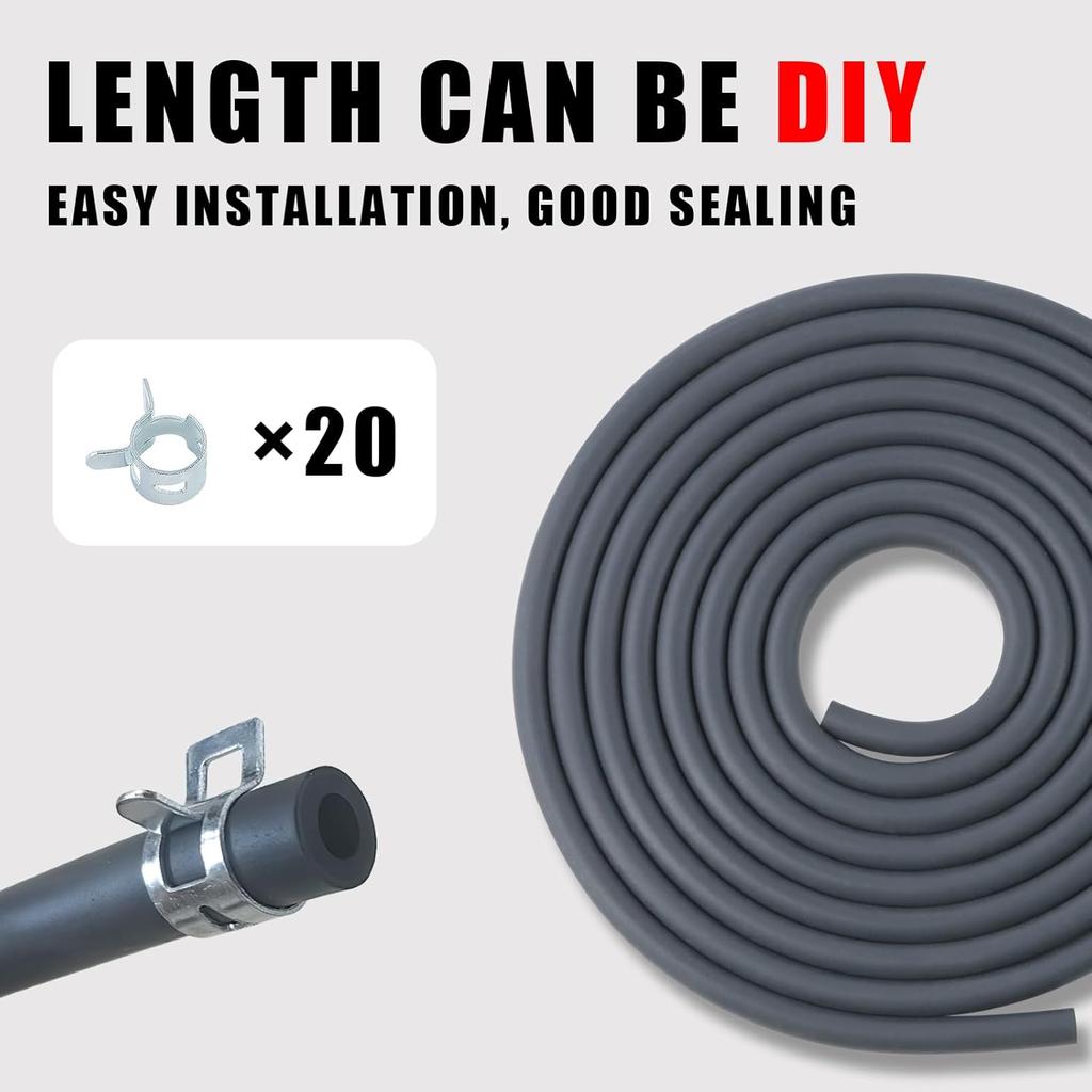 10 Feet 3/16 Inch ID Fuel Line Hose Compatible With Honda Champion Predator Briggs & Stratton Kohler Kawasaki Small Engine Generator Kart Minibike